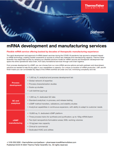 mRNA Development and Manufacturing Services Overview